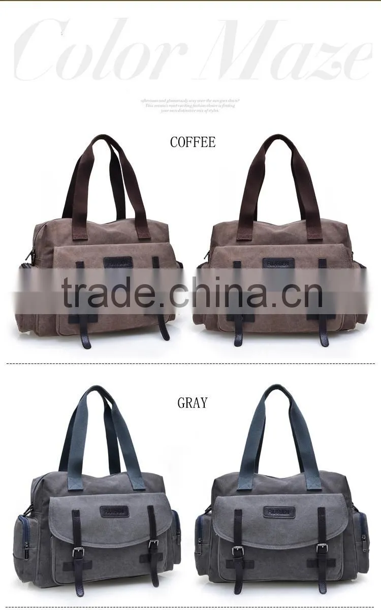 Hot selling fashion canvas shoulder bag luggage bags