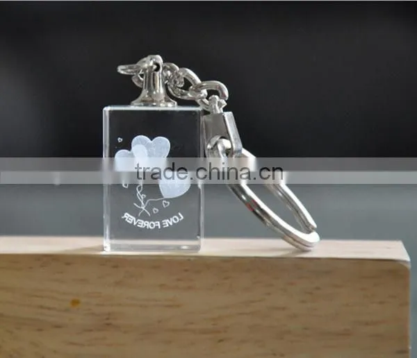 Baby gifts laser cut 3D crystal keychains
