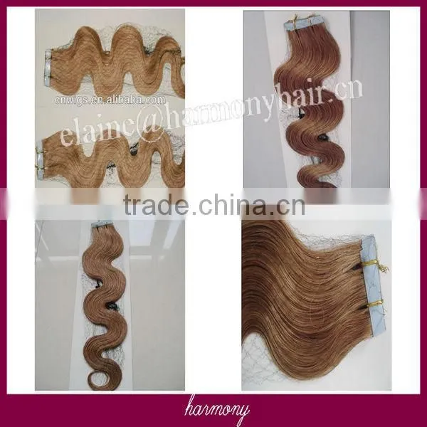 Quality 20" pu tape hair extensions with #27 color on stock
