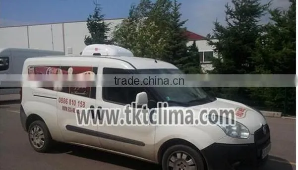 Battery driven rooftop cooling refrigeration unit for cargo van