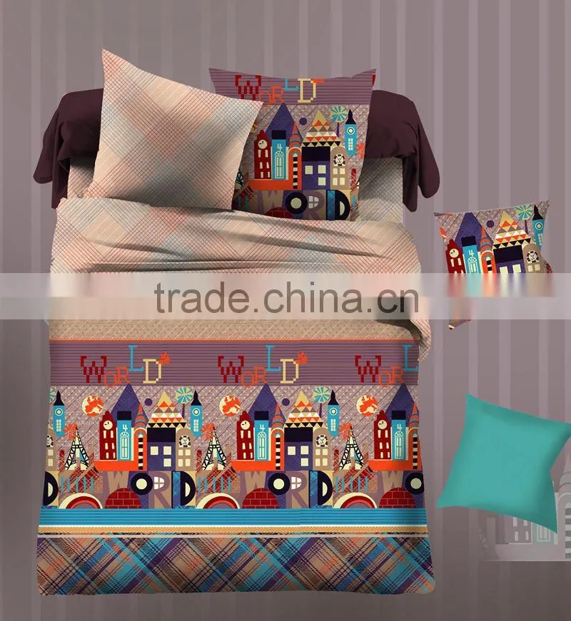 100% cotton128*68 pigment printed kids bedding set