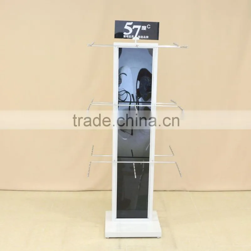 Multi function metal display rack for hanging items