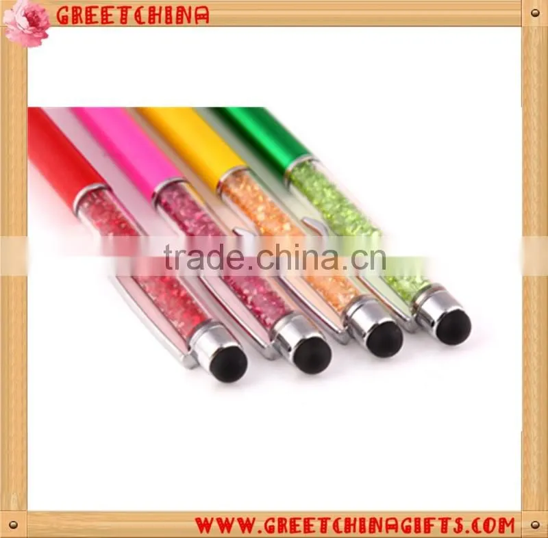Crystal metal ball point pen and touch pen