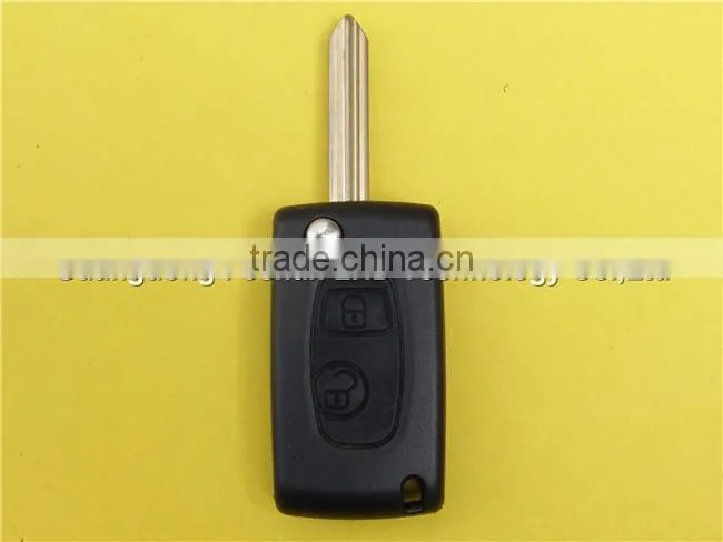 Keyless Entry Peugeot 2 button flip remote car key shell cover case