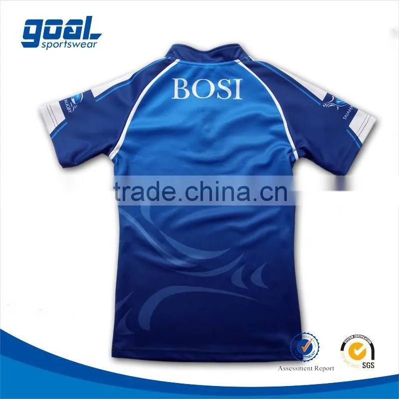 Full sublimation custom club blank 100% polyester dry fit rugby shirt