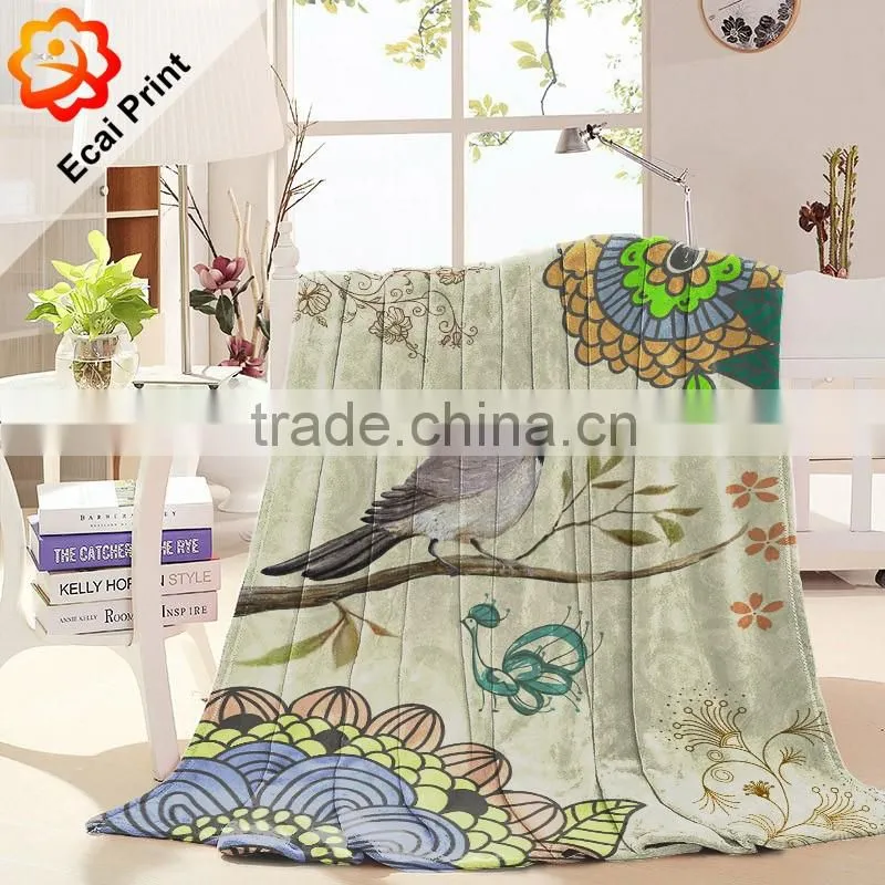 2016 hotel custom made sublimation blanket on the bed
