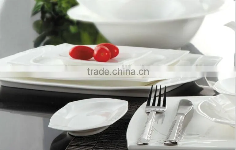 unique design tableware sets plates/dishes/bowls/tea pot white color ceramic bone china dinner sets