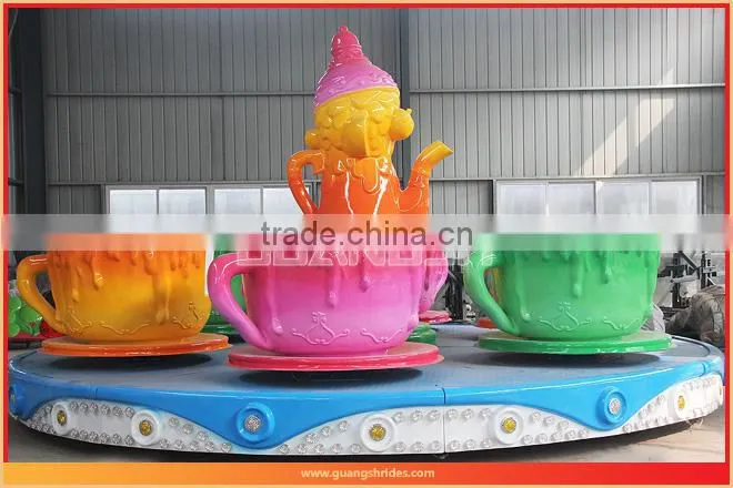 Outdoor playground happy portable carnival rides romantic tea cup rides for sale