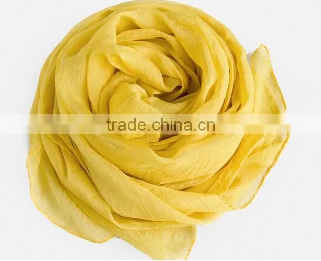 Colourful polyester chiffon long scarf in solid colour