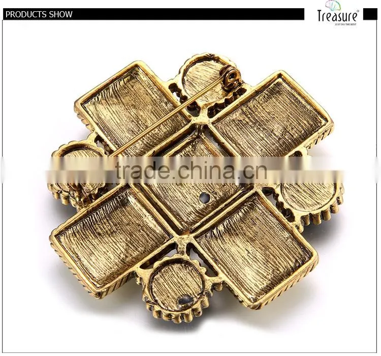 2015 latest new design brand white square oil drop and black plastic balls fashion brooch wholesale