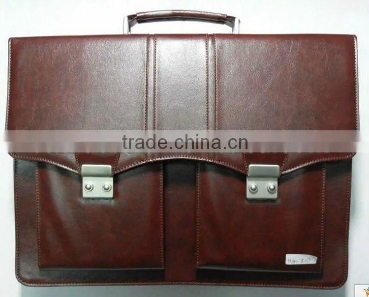 Top quality genuine leather fireproof briefcase