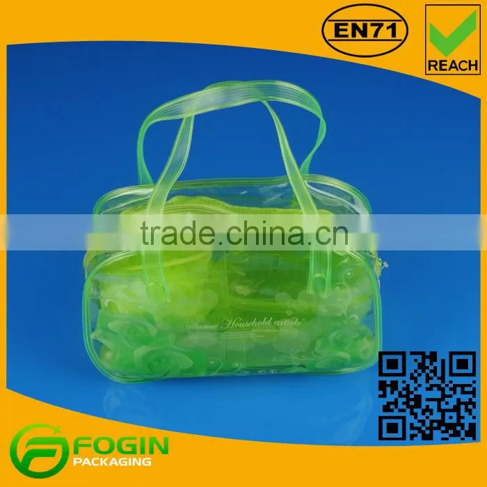 pvc cosmetic bag transparent with handle
