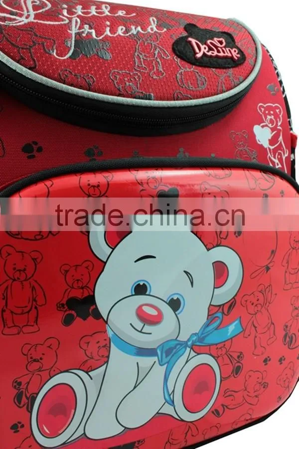 600D girls school bags for kids cartoon bear school backpack