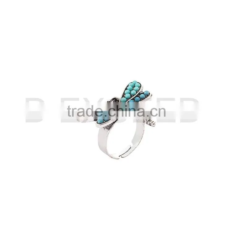 Fashion butterfly 18k gold ring for customer