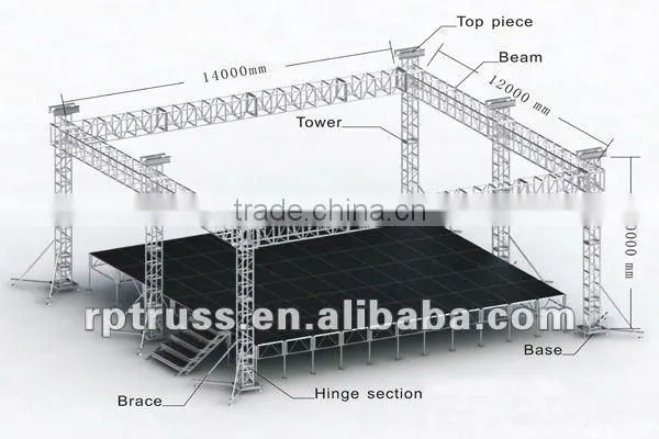 aluminum stage/riser,folding aluminum portable stage,aluminum frame plexiglass stage international standard