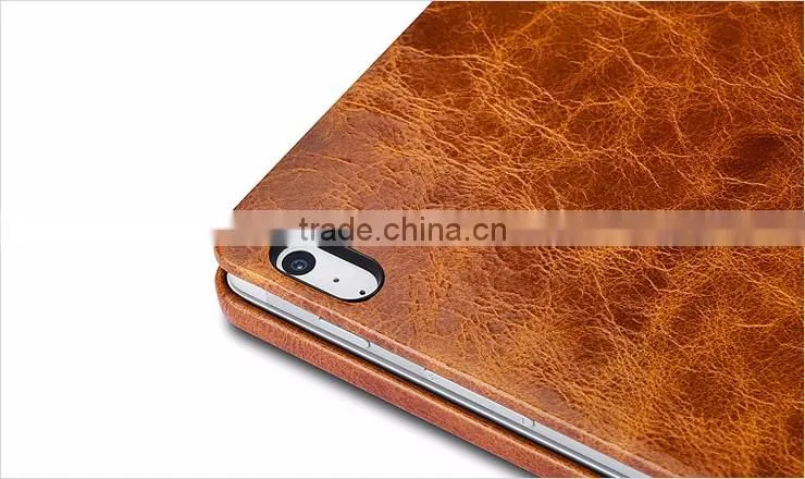 ICARER Genuine Leather Case for Microsoft Surface Book Detachable Flip Cover with Stand Function