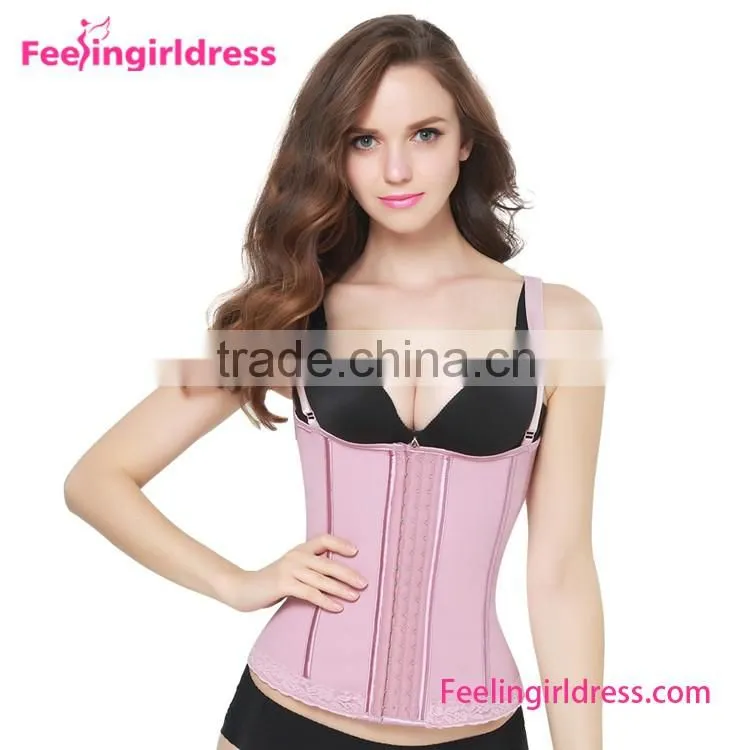 Women's 9 Steel Boning Short Torso Big Women Rubber Latex Waist Slimming Corset