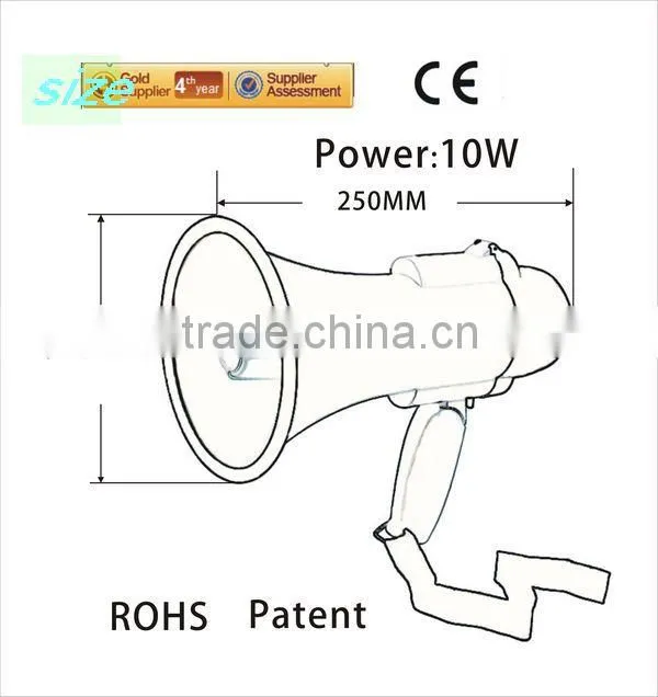 pp plastic handhold megaphone/ hot sell pp plastic megaphone