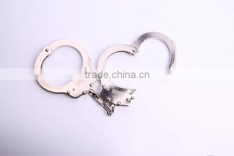 Police sexy toys American metal handcuffs, European style chain silver handcuffs