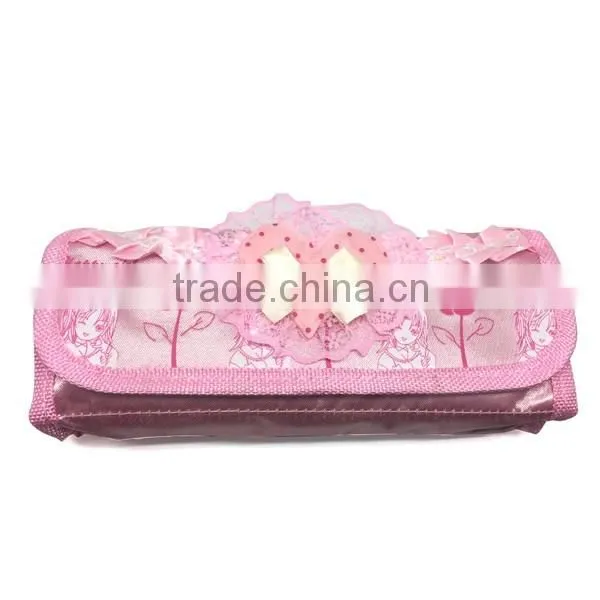 Mesh Design Maiden Stationery Student Pencil Case