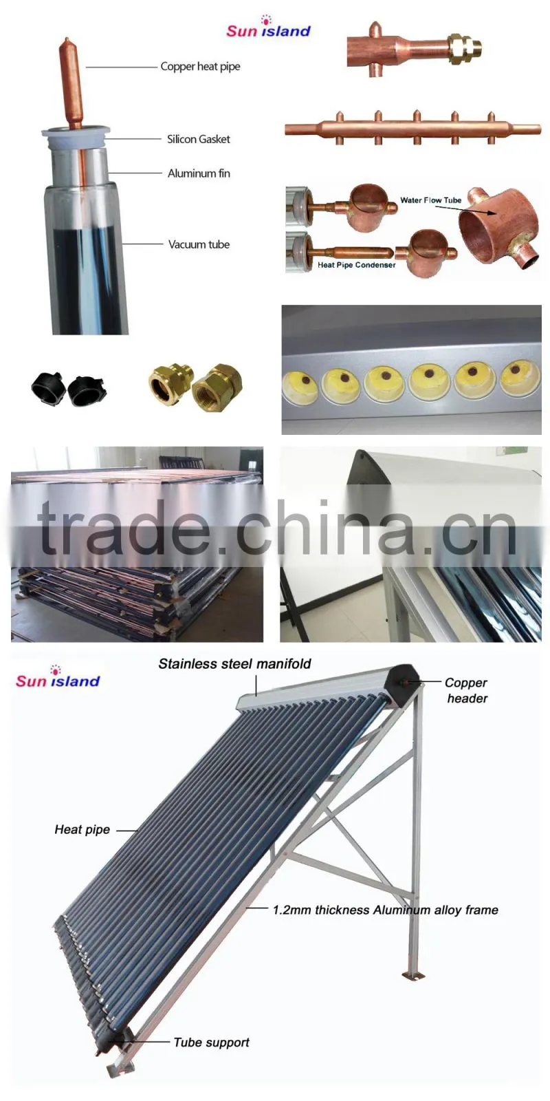 High Quality Pressurized Manifold for Solar Collector