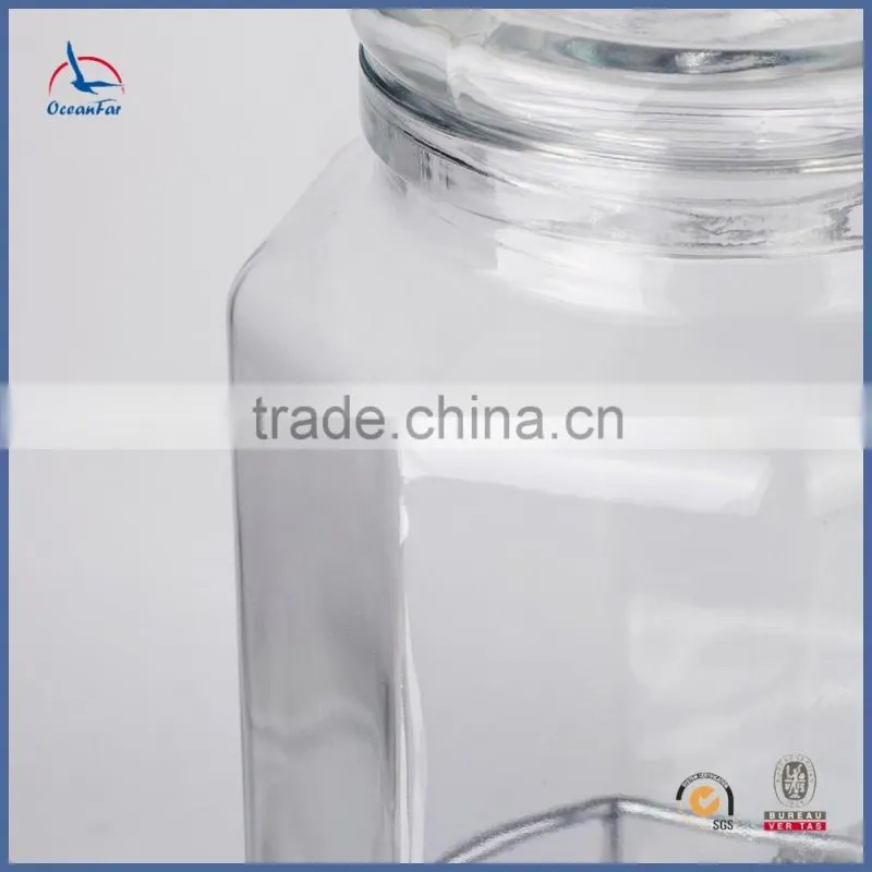 Recycled Glass Honey Dispenser Bulk Selling Glass Jar with Tap