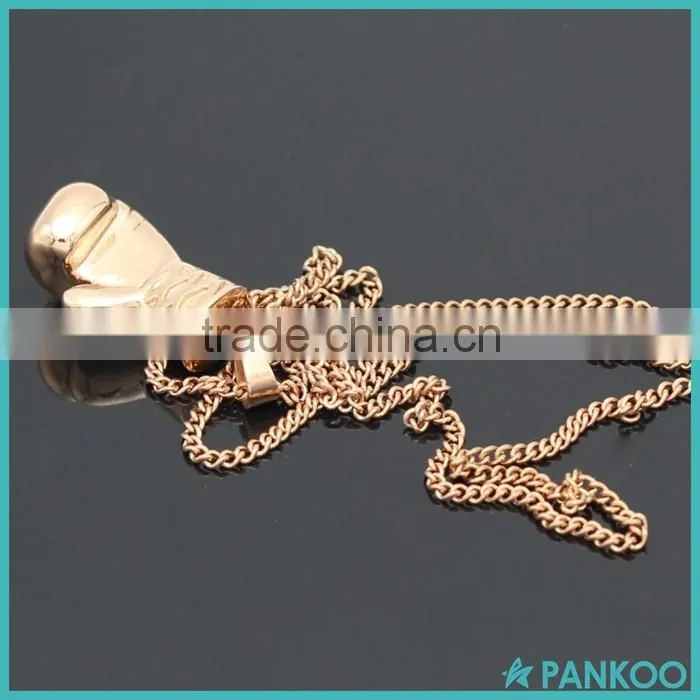 Wholesale punk style 18k gold plated boxing glove pendant,stainless steel fist glove necklace pendant