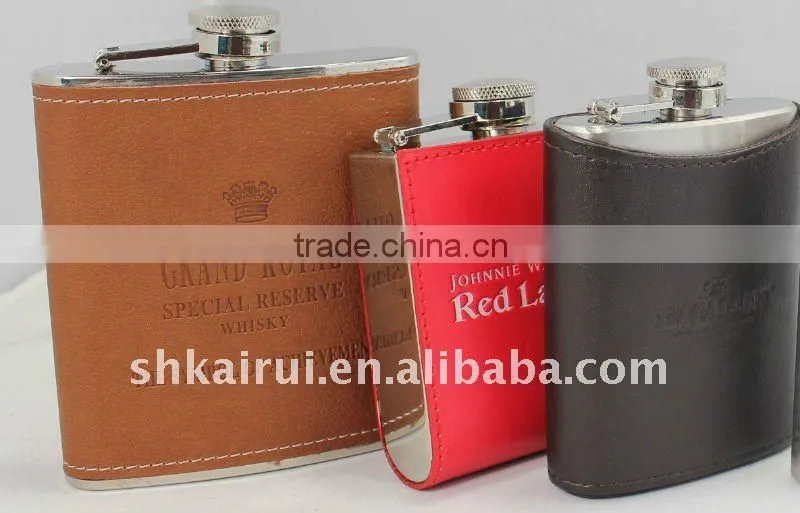 stainless steel hip flask with pearl outside