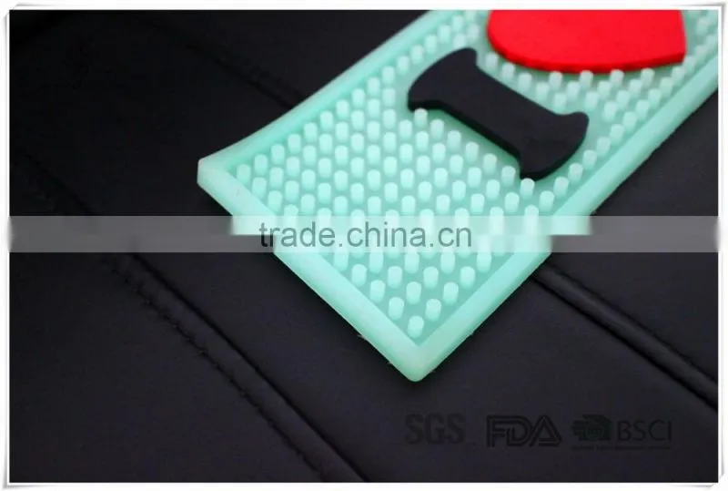 Save 10% rectangle soft pvc noctilucence bar mat, custom bar spill mat