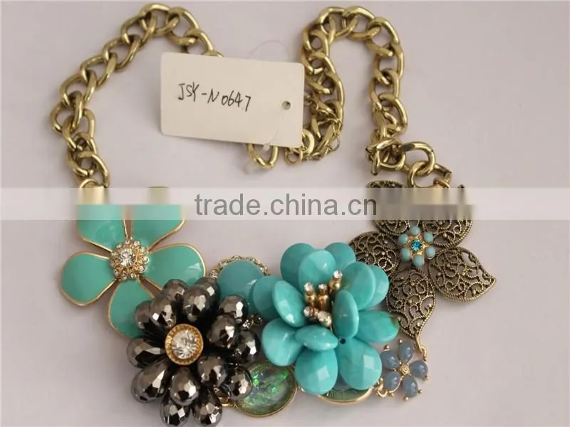 Crystal jewelry necklace, flower choker necklace, Fashion Necklace Gold Necklace