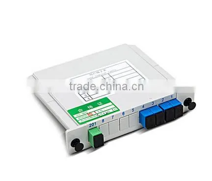 1x2 1x4 1x8 1x16 1x32 fiber optic splitter, inserted type optical splitter with SC connector