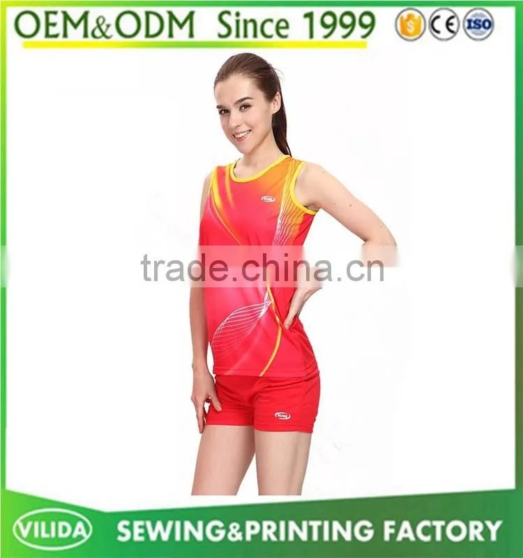 Hot Sale Sublimation Custom Women's Running Wear Cheap Price Men Singlet Jersey