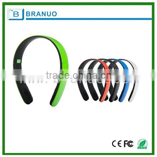 2016 fashion folding hairpin bluetooth 4.0 headset with fexible design