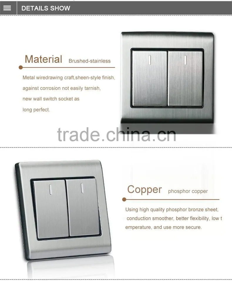 European standard 2 gang light switch made in China xiamen supplier