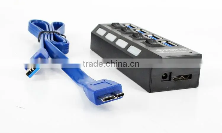 High speed USB3.0 HUB 4Ports 5Gbps Splitter Power Adapter