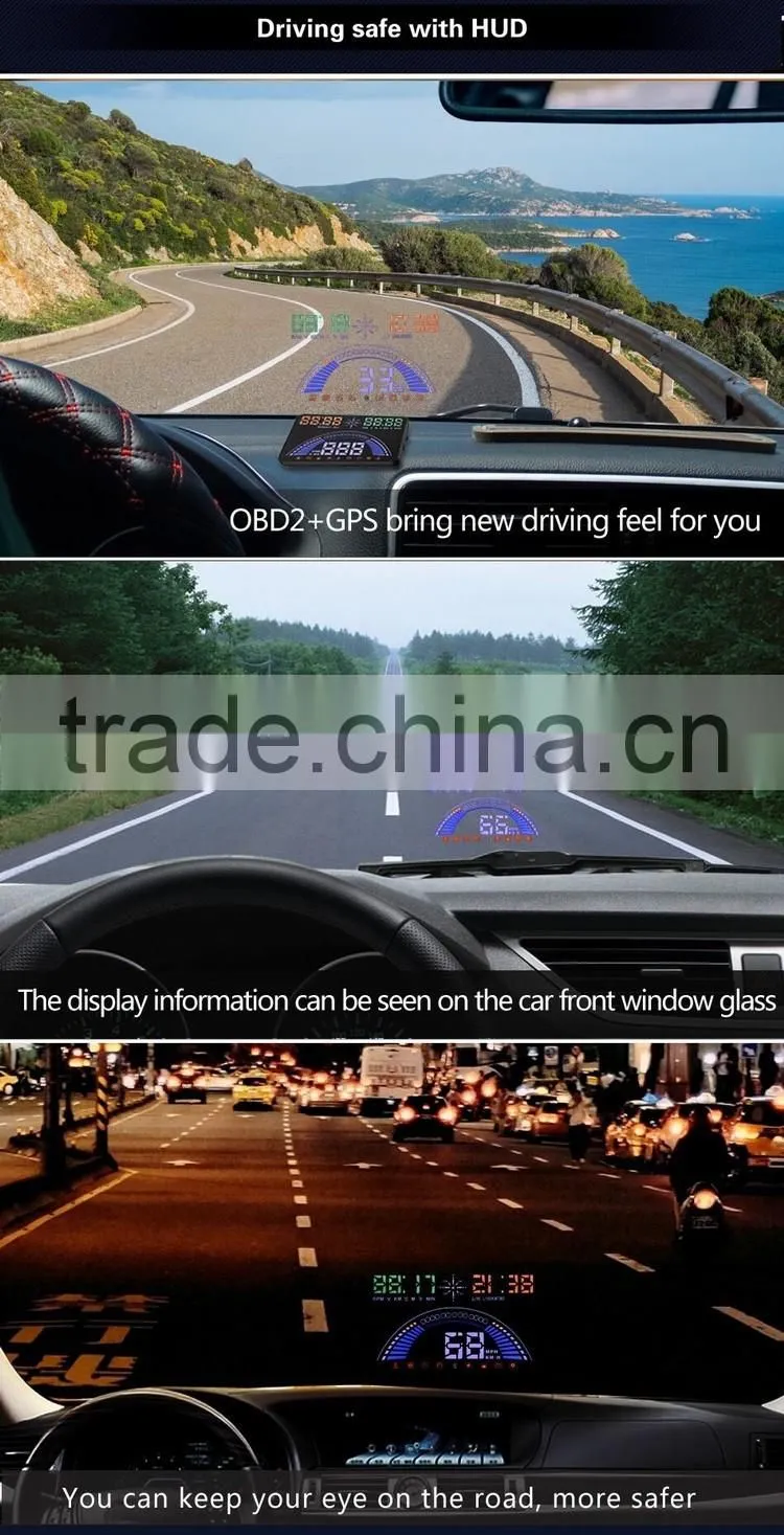 Newest HUD S7 Head Up Display HUD GPS 5.8 Inch Screen Support Cars With OBDII OBD2 Port And Free Switch