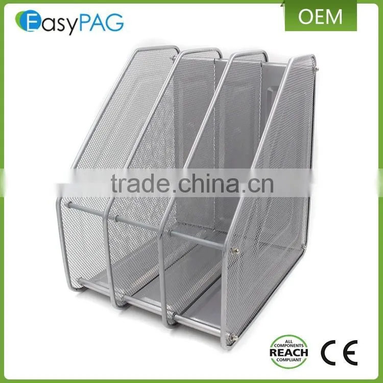 EasyPAG 3 compartment assemble metal wire mesh desktop magazine rack