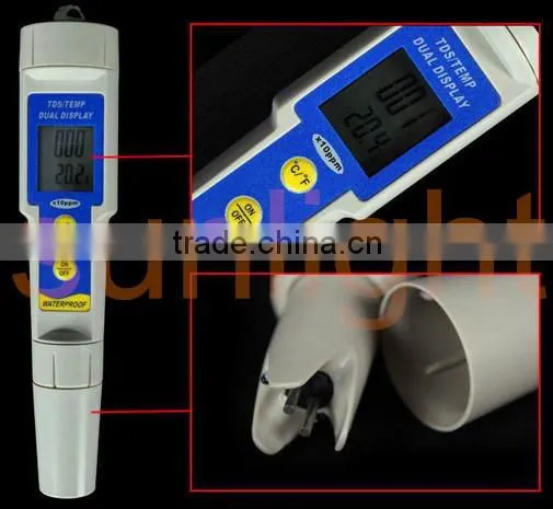 Waterproof TDS and Temperature Meter,Total Dissolved Solid Tester,ATC,Replaceable Probe,TDS-1396