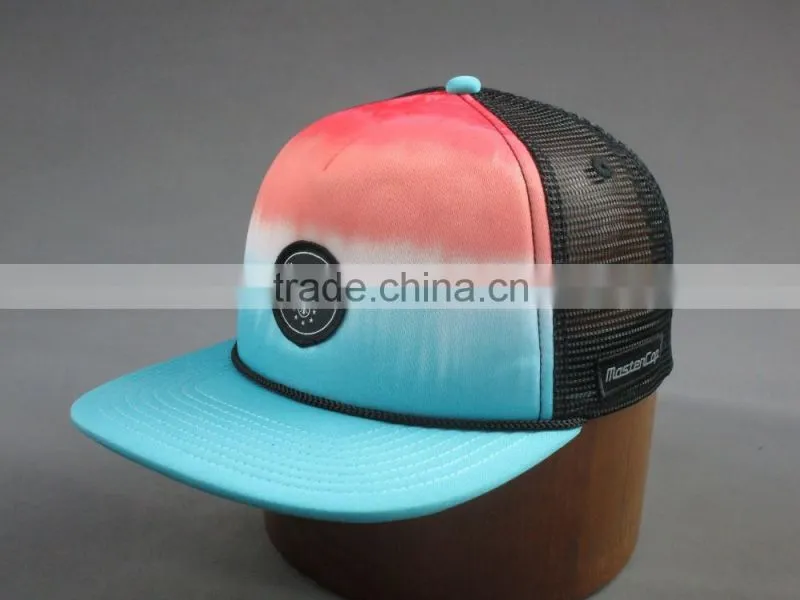 Customer high quality 5 panels snapback hat with woven lable