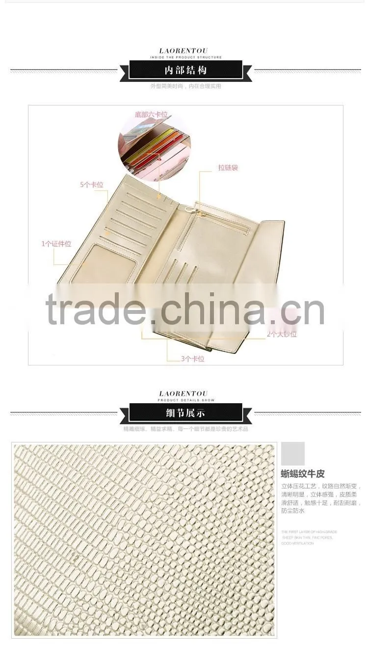 vintage cowhide leather wallet for lady guangzhou factory