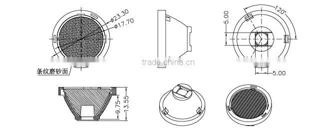 LED Street Light Lens /Optical cob led lens 10*65 degree for led light