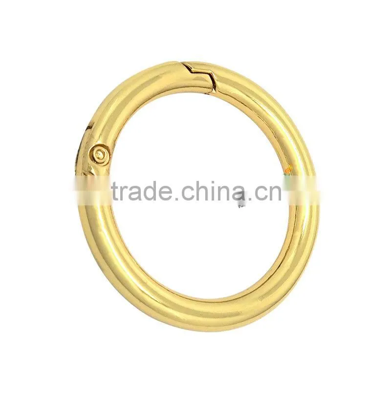 Metal Accessories For Handbag Circle Gold Metal Spring Buckle