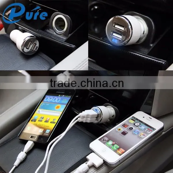 2016 Newest Electric Car Charger Radio Type Two Ports USB Radio Car Charger Power Supply