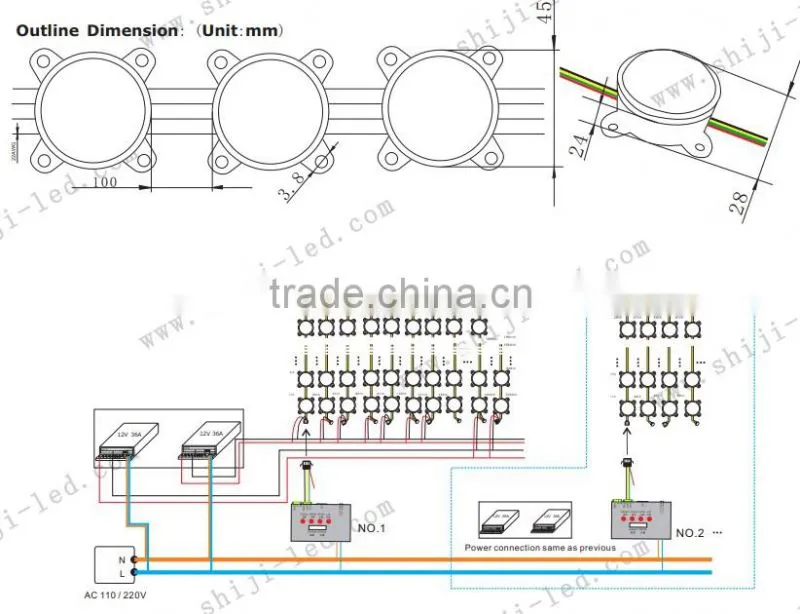 Digital RGB LED Weatherproof Strip 60 LED -1m