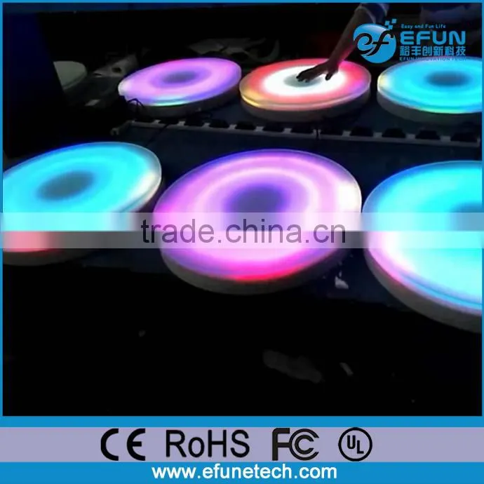 portable round touch sensitive interactive colorful led lighted kids play dance floor