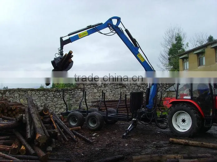 CE approved timber trailer with crane