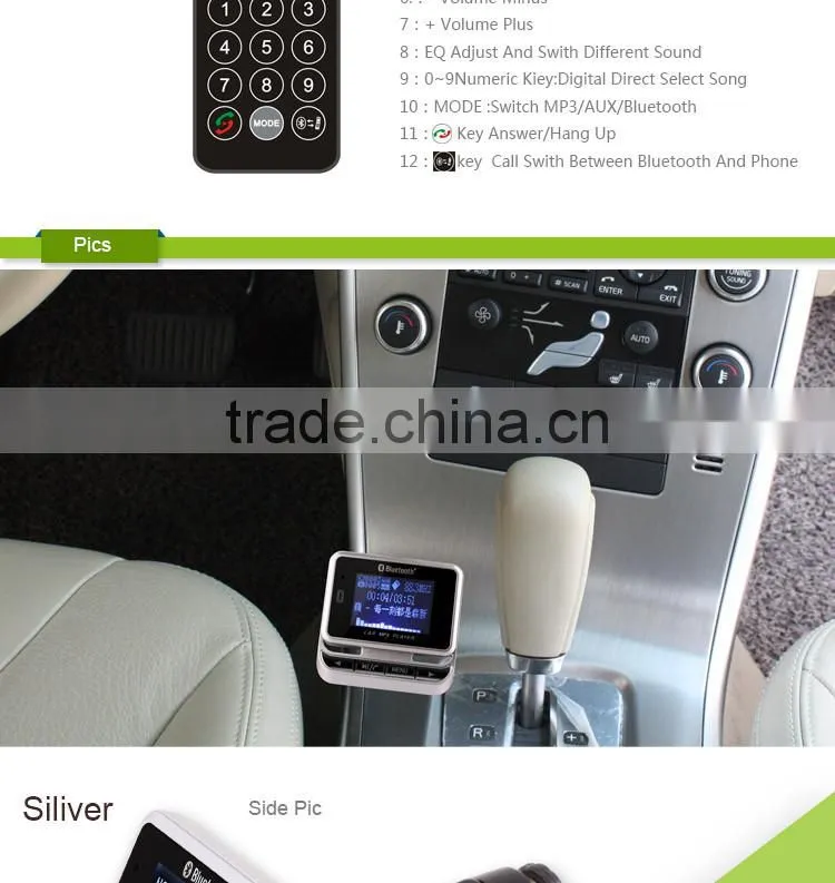 Bluetooth Car Kit Handsfree MP3 Player FM Transmitter USB Charger
