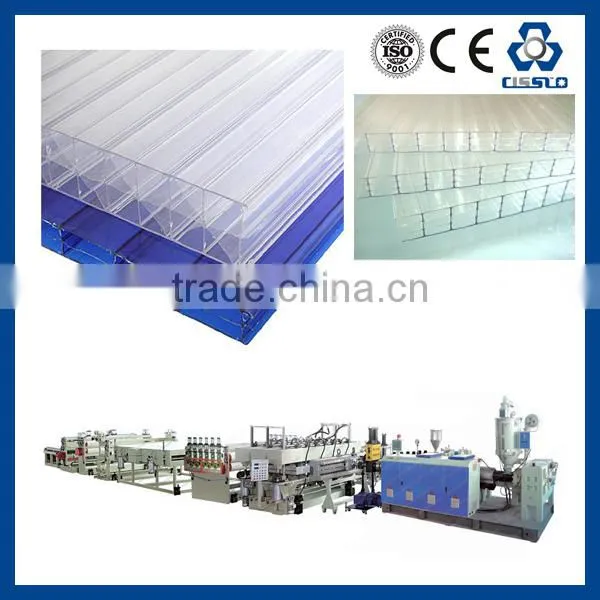 PC HOLLOW WAVING ROOF SHEET MAKING MACHINERY, POLYCARBONATE ROOF SHEET EXTRUDER LINE