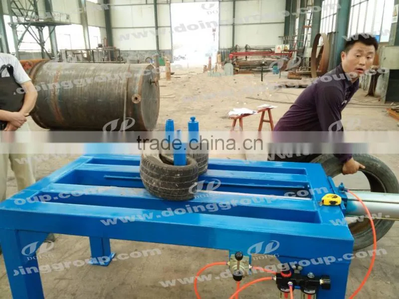 No need power! doubling and unpacking machine/tire cutting machine packed waste tyres for storage space saving
