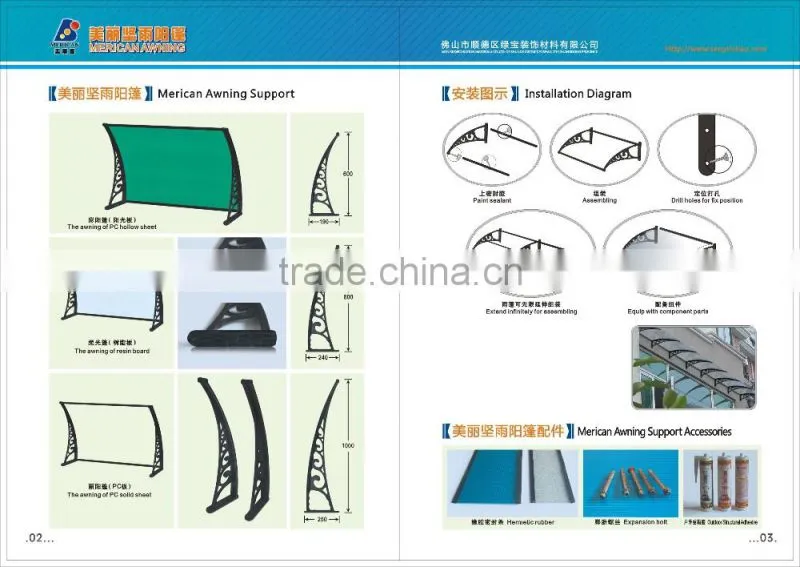 Alibaba com china supplier.Smart shade canopy. Polycarbonate awning.Door canopy.Window awning.